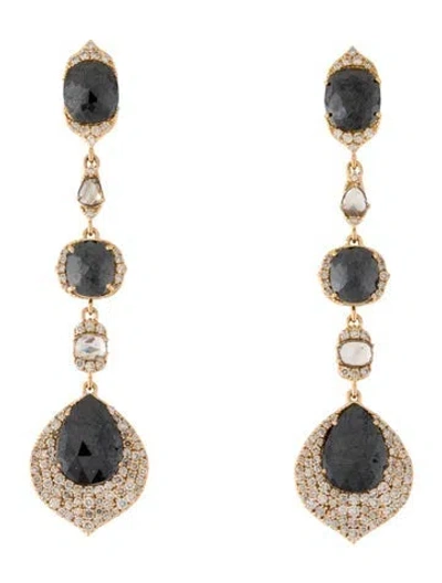 Pre-owned Earrings 18k Diamond Drop  In Multi
