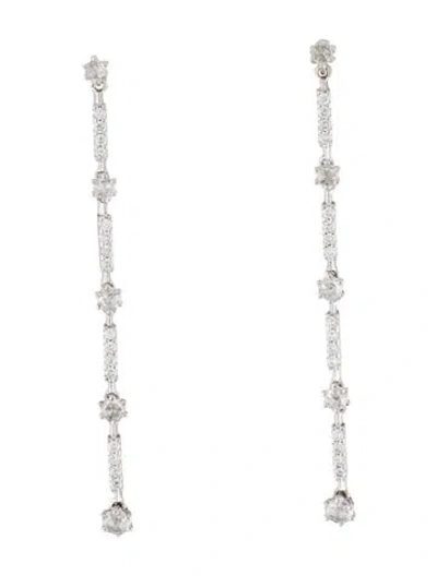 Pre-owned Earrings 18k Diamond Drop  In Multi