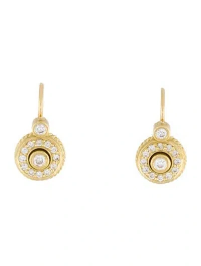 Pre-owned Earrings 18k Diamond Drop  In Multi