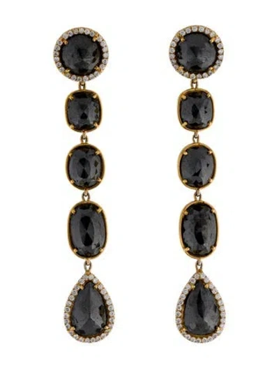 Pre-owned Earrings 18k Diamond Drop  In Multi