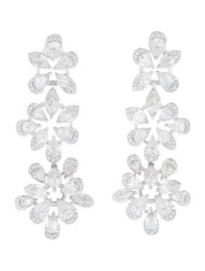 Pre-owned Earrings 18k Diamond Drop  In Multi