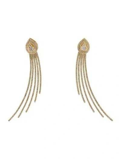 Pre-owned Earrings 18k Diamond Drop  In Multi