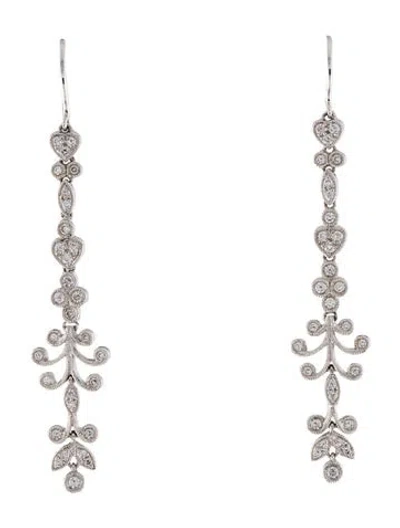 Pre-owned Earrings 18k Diamond Drop  In Multi