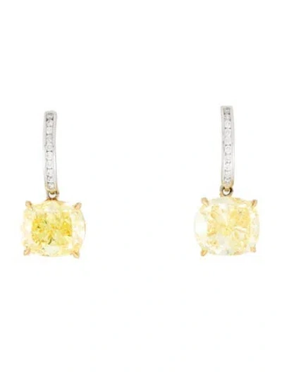 Pre-owned Earrings 18k Diamond Drop  In Multi