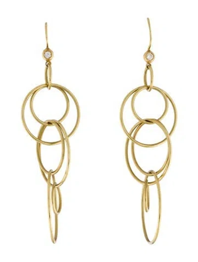 Pre-owned Earrings 18k Diamond Drop  In Multi
