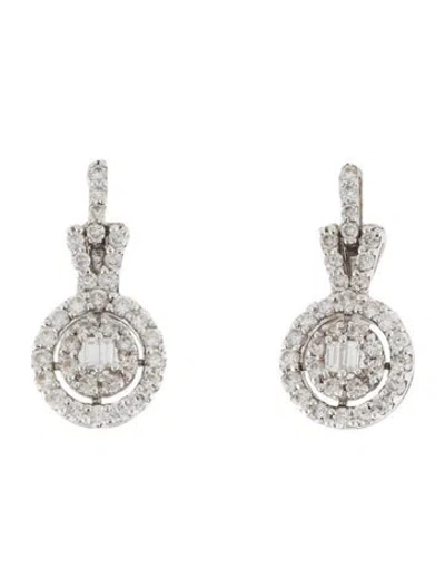 Pre-owned Earrings 18k Diamond Earclip Drop  In Multi