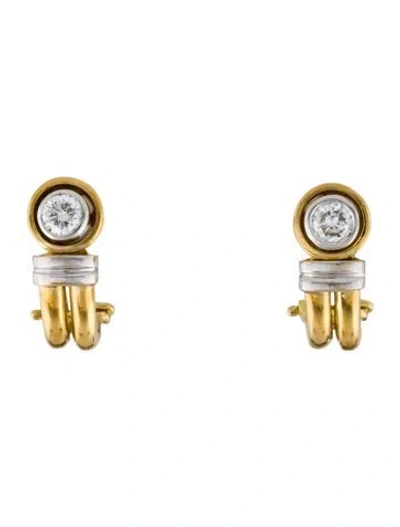 Pre-owned Earrings 18k Diamond Earclip  In Multi