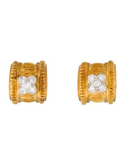 Pre-owned Earrings 18k Diamond Earclip  In Multi