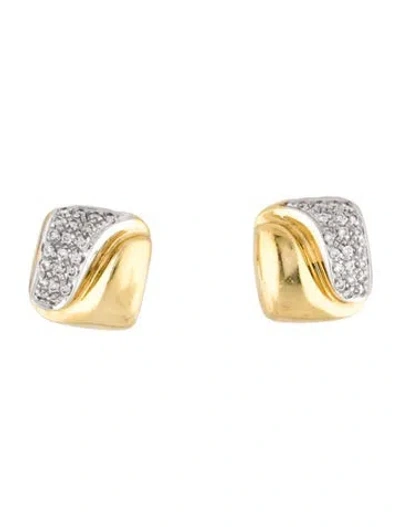Pre-owned Earrings 18k Diamond Earclip  In Multi