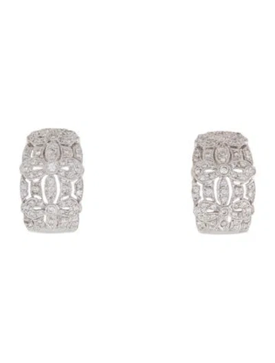 Pre-owned Earrings 18k Diamond Earclips In Multi