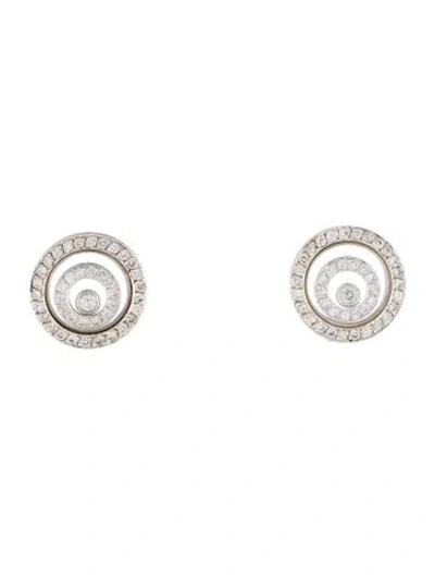 Pre-owned Earrings 18k Diamond Floating Circle Earclip  In Multi