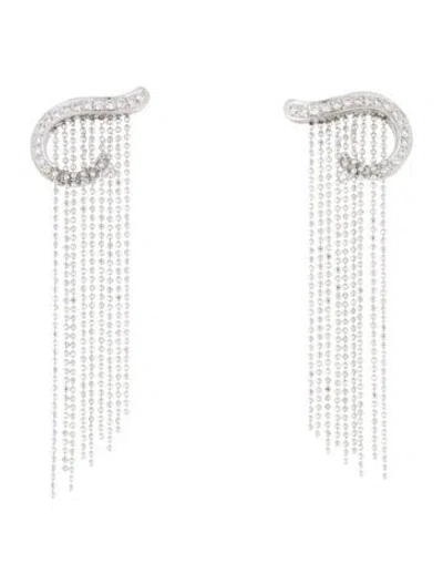 Pre-owned Earrings 18k Diamond Fringe Earclips In Multi