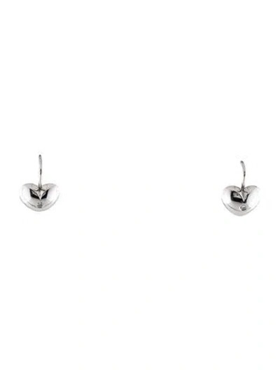 Pre-owned Earrings 18k Diamond Heart Earclip  In Multi