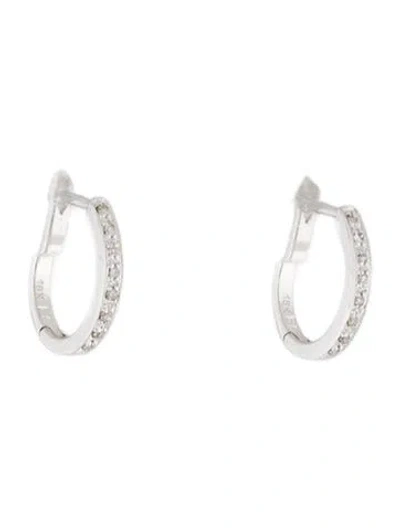 Pre-owned Earrings 18k Diamond Hoop  In Multi