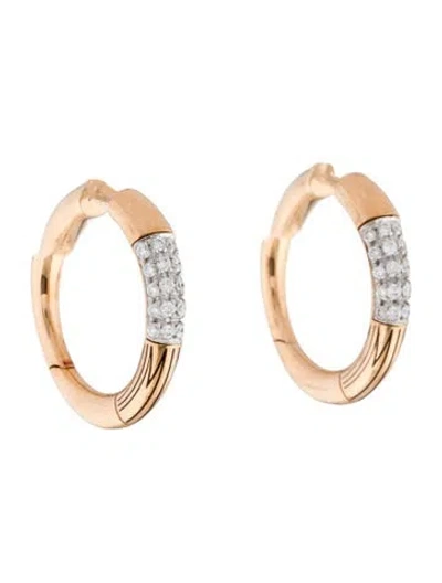 Pre-owned Earrings 18k Diamond Hoop  In Multi