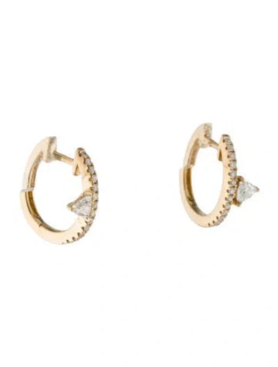 Pre-owned Earrings 18k Diamond Huggie  In Multi
