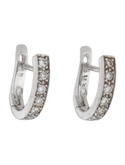 Pre-owned Earrings 18k Diamond Huggie  In Multi