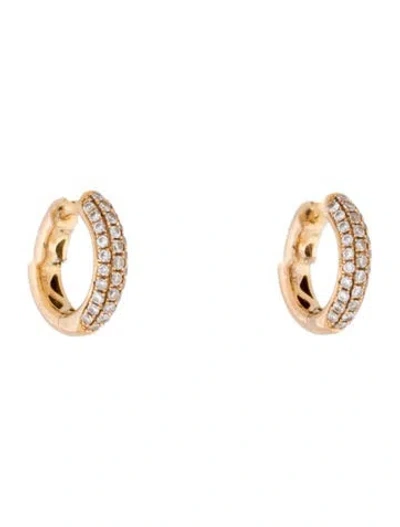 Pre-owned Earrings 18k Diamond Huggie  In Multi
