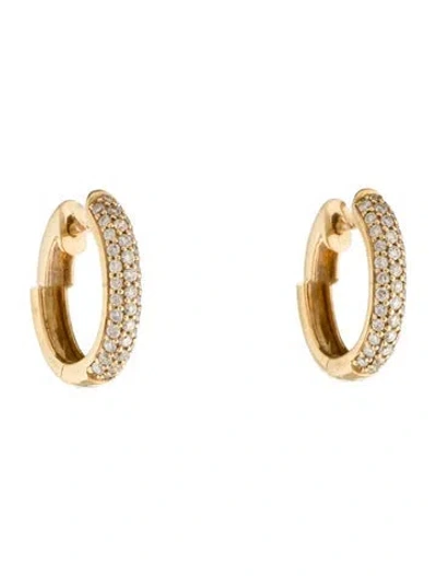 Pre-owned Earrings 18k Diamond Huggie  In Multi