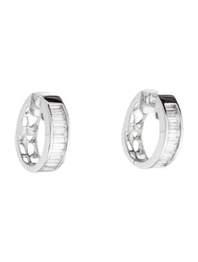 Pre-owned Earrings 18k Diamond Huggie  In Multi