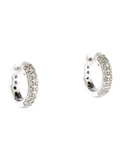 Pre-owned Earrings 18k Diamond Huggie  In Multi