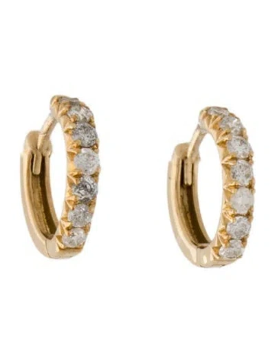 Pre-owned Earrings 18k Diamond Huggie  In Multi