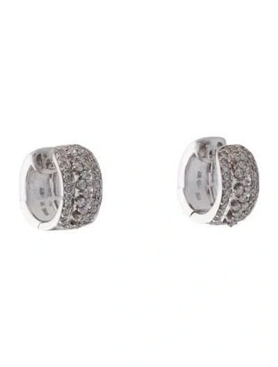 Pre-owned Earrings 18k Diamond Huggie  In Multi