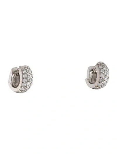 Pre-owned Earrings 18k Diamond Huggie  In Multi