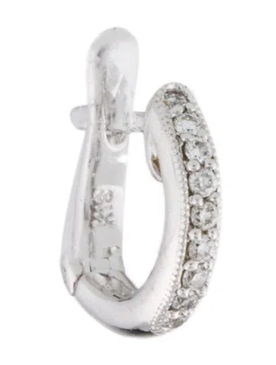 Pre-owned Earrings 18k Diamond Huggie Hoop Single Earring In Multi