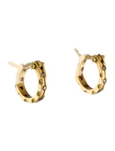 Pre-owned Earrings 18k Diamond Huggies In Multi