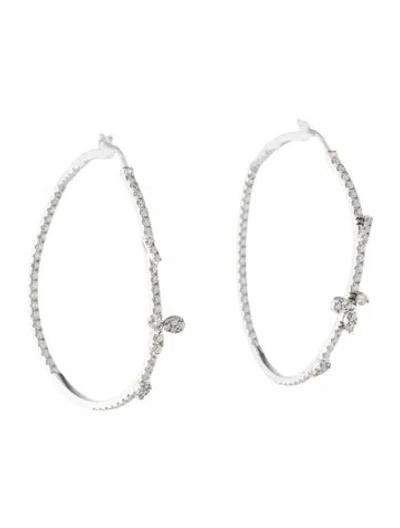 Pre-owned Earrings 18k Diamond Inside-out Hoop  In Multi