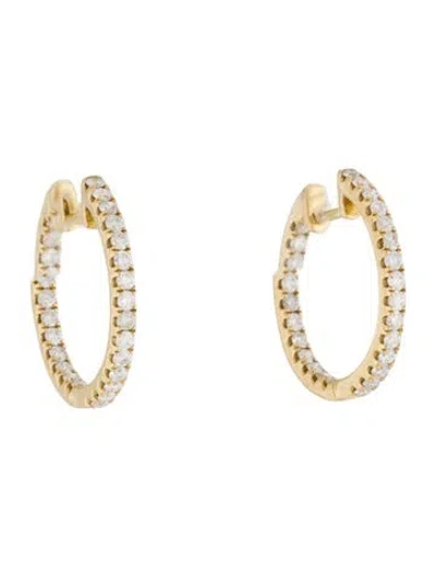 Pre-owned Earrings 18k Diamond Inside-out Hoop  In Multi