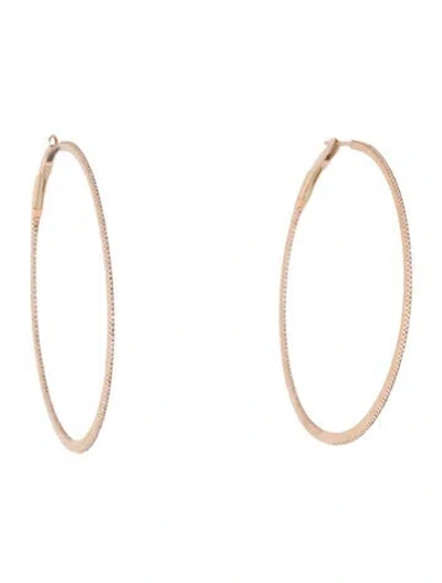 Pre-owned Earrings 18k Diamond Inside/outside Hoop  In Multi