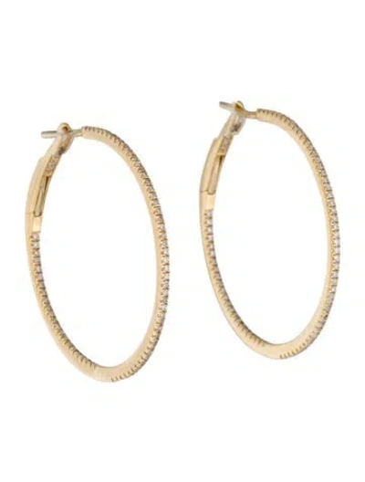 Pre-owned Earrings 18k Diamond Inside/outside Hoop  In Multi