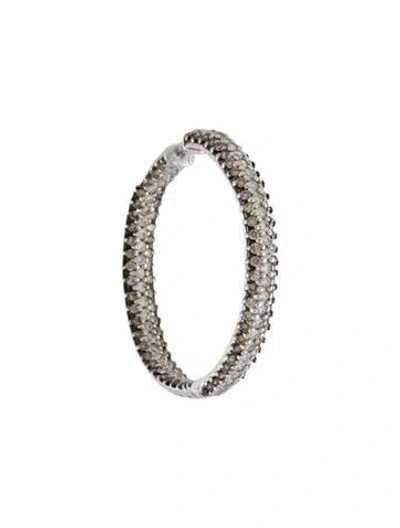 Pre-owned Earrings 18k Diamond Single Hoop Earring In Multi