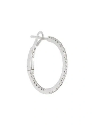 Pre-owned Earrings 18k Diamond Single Hoop Earring In Multi