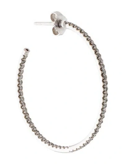 Pre-owned Earrings 18k Diamond Single Hoop Earring In Multi