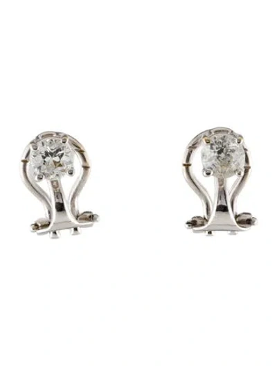 Pre-owned Earrings 18k Diamond Stud Clip-on  In Multi