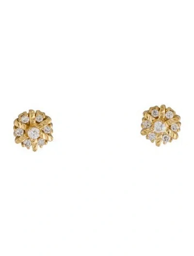 Pre-owned Earrings 18k Diamond Stud  In Multi