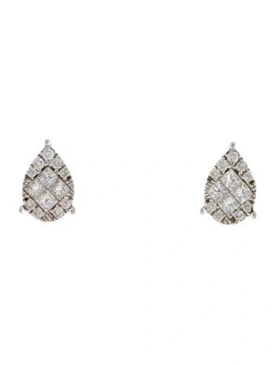 Pre-owned Earrings 18k Diamond Stud  In Multi