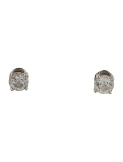 Pre-owned Earrings 18k Diamond Stud  In Multi