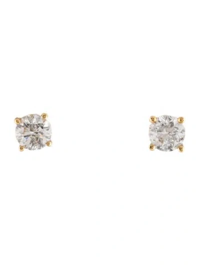 Pre-owned Earrings 18k Diamond Stud  In Multi