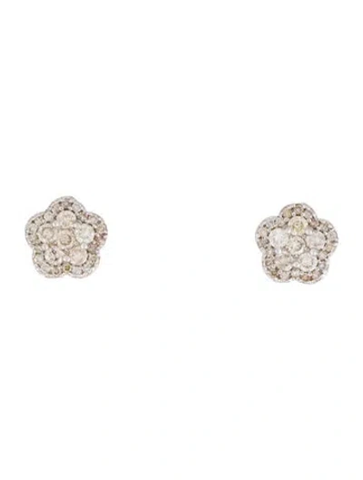 Pre-owned Earrings 18k Diamond Stud  In Multi