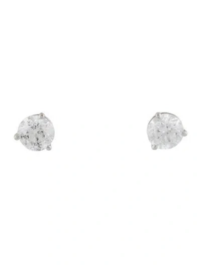 Pre-owned Earrings 18k Diamond Stud  In Multi
