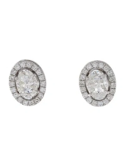 Pre-owned Earrings 18k Diamond Stud  In Multi