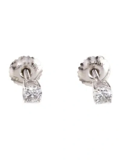 Pre-owned Earrings 18k Diamond Stud  In Multi