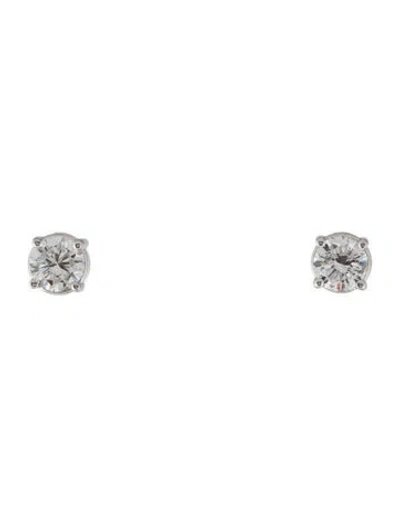 Pre-owned Earrings 18k Diamond Stud  In Multi