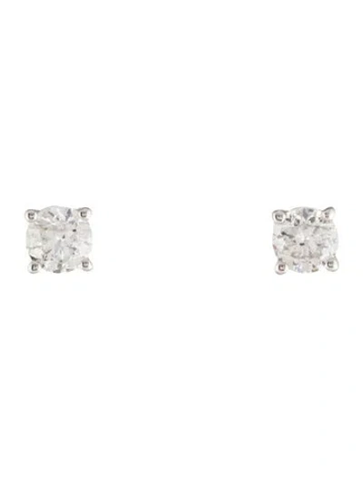 Pre-owned Earrings 18k Diamond Stud  In Multi