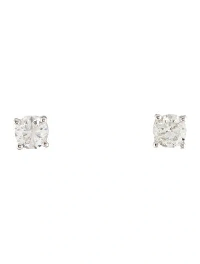 Pre-owned Earrings 18k Diamond Stud  In Multi