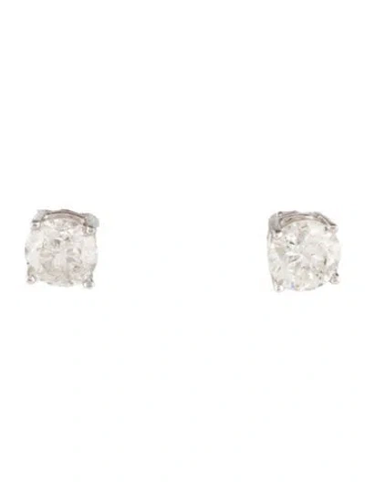 Pre-owned Earrings 18k Diamond Stud  In Multi